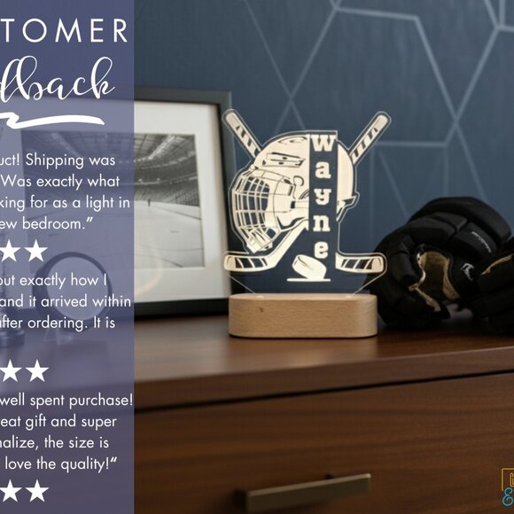 Custom Hockey LED Night Light – Fun Decor for Hockey Lovers - Picture 7 of 8